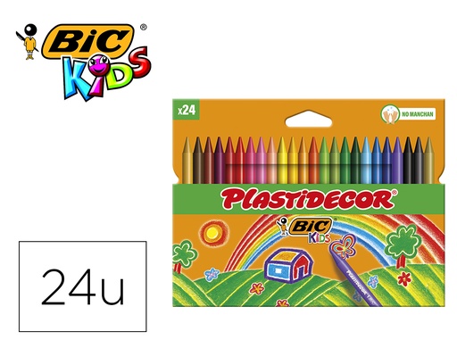 [9013267] PLASTIDECOR - Estuche 24 Ud CERAS ES Colores surtidos (Ref.920301)