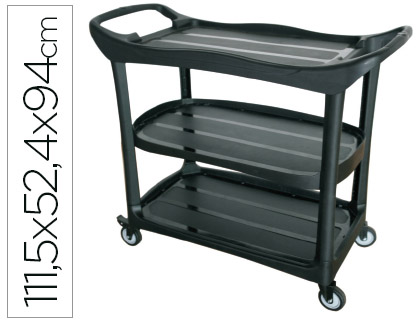 [2075177] Q-CONNECT - CARRO DE SERVICIO MULTIFUNCIONAL 3 ESTANTES PL STICO 1115X524X940 (Ref.KF16750)
