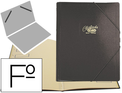 [2023372] SARO - CARPETA CLASIFICADOR Cartón COMPACTO FOLIO NEGRA -12 DEPARTAMENTOS (Ref.30-N)