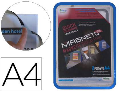 [9076186] TARIFOLD - Pack DE 2 MARCOS IMANTADOS CON DORSO MAGNÉTICO FORMATO A4 COLOR AZUL (Ref.195031)