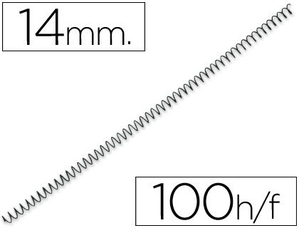 [2039129] YOSAN - ESPIRAL METALICO NEGRO PASO 64 5:1 14 MM CALIBRE 1,00 MM (Ref.3034E4N14)