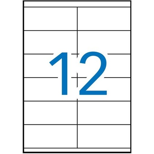 [9936536] APLI - ETIQUETAS ADH.IMPR. A4 BLANCA C.RECTOS CAJA 100h 105x 48 mm 1.200 uds.(0) (Ref.1289)