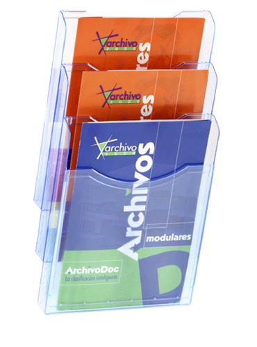[9933079] ARCHIVO 2000 - SOPORTE MURAL DE 3 BANDEJAS A4 ARCHIPLAY AZUL TRANSP. (Ref.6123 AZ TP)