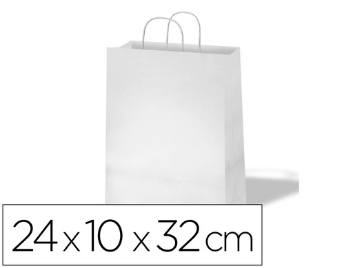 [2159804] Bolsa de papel basika celulosa blanco asa retorcida tamaño \"s\" 240x100x320 mm (Ref. 02104007)
