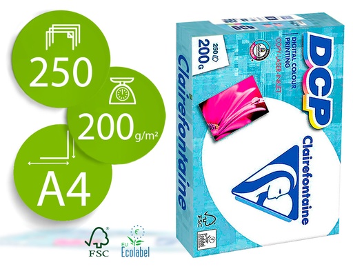 [9152293] CLAIREFONTAINE - Paquete A4 250 Hojas 200 Gramos (Ref.1807C)