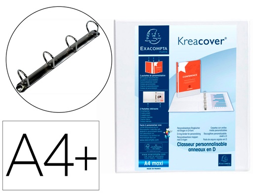 [2156007] EXACOMPTA - Carpeta anillas Krea corver A4+ 4-65 MM Colores surtidos (Ref.51844E)