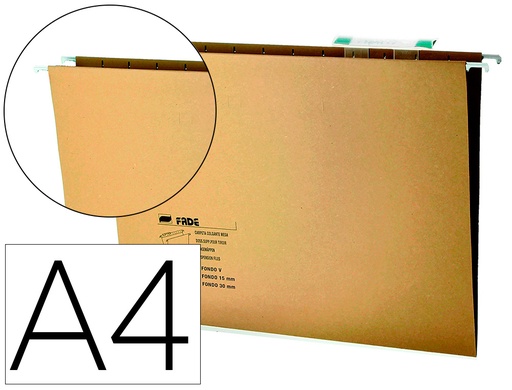 [9072498] FADE - Carpeta colgante A4 Cartón kraft Visor superior 400064818 (Ref.400078738)