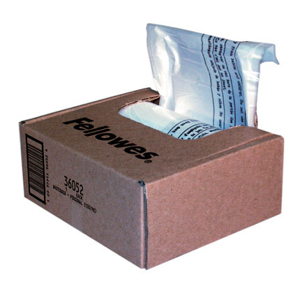 [1774296] FELLOWES - Bolsas residuos para destructora Pack 100 ud 38L (Ref.36052)