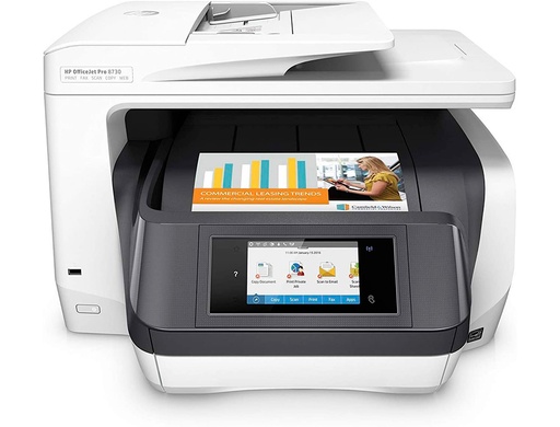 [2151176] HP ( HEWLETT PACKARD ) - EQUIPO MULTIFUNCION OFFICEJET PRO 8730 TINTA COLOR 24 PPM / 20 PPM ESCANER FAX COPIADORA IMPRESORA WIFI (CANON L.P.I. 5,25€ Incluido) (Ref.D9L20A)