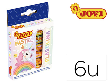 [9154718] JOVI - Plastilina 90 estuche 6 unidades colores pastel surtidos 15 g (Ref. 90/6P)