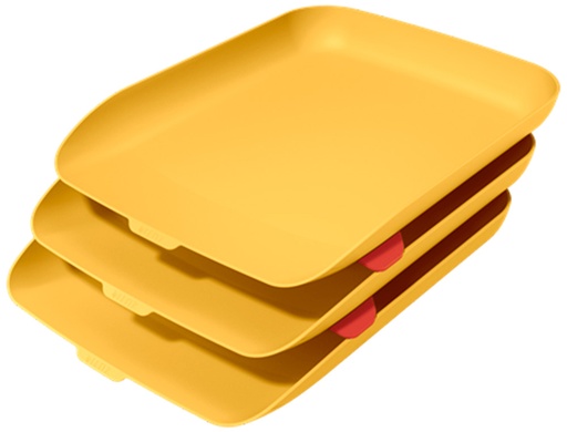 [9160238] LEITZ - Bandeja sobremesa plastico cosy set de 3 unidades amarillo 274x120x456 mm (Ref. 53582019)