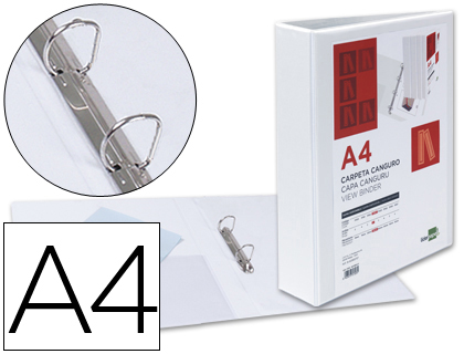 [2031324] LIDERPAPEL - CARPETA CANGURO 2 ANILLAS MIXTAS 40MM A4 PLASTICO BLANCA (Ref.KG24)