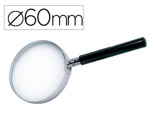 [2024463] LIDERPAPEL - LUPA CRISTAL ARO METALICO MANGO NEGRO W-103 63 MM (Ref.WW02)