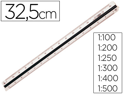 [2002857] MOR - ESCALA 1632.20 -1:100-200-250-300-400-500 -30 CM -ESTUCHE RIGIDO COLOR (Ref.16320010)