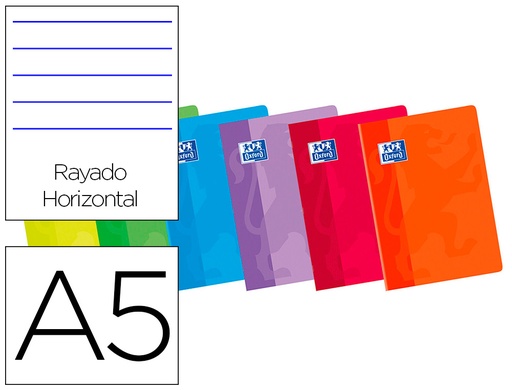 [9049377] OXFORD - Libreta grapada 48h A5 Con margen Surtido (Ref.100105709)