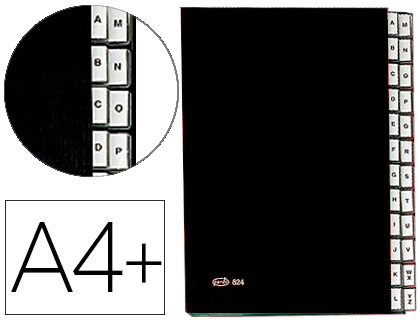 [9063100] PARDO - Preclasificador A4 Lomo fuelle 24 (A-Z) Negro (Ref.82401)