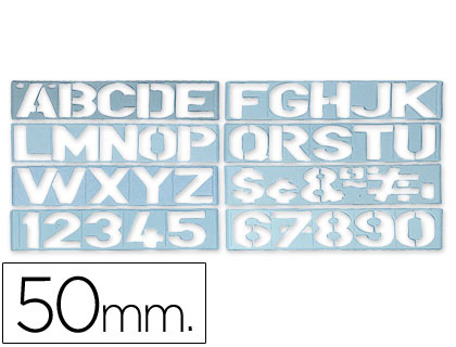 [2017905] PLANTILLA ROTULACION -LETRAS Y NUMEROS DE 50 MM (Ref.1700)