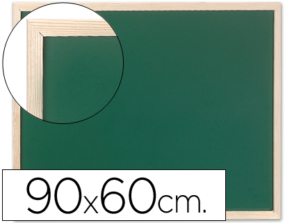 [2027524] Q-CONNECT - PIZARRA VERDE MARCO DE MADERA 90X60 SIN REPISA (Ref.KF03585)