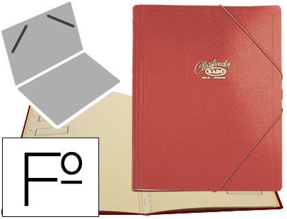 [2023373] SARO - CARPETA CLASIFICADOR Cartón COMPACTO FOLIO ROJA -12 DEPARTAMENTOS (Ref.30-R)