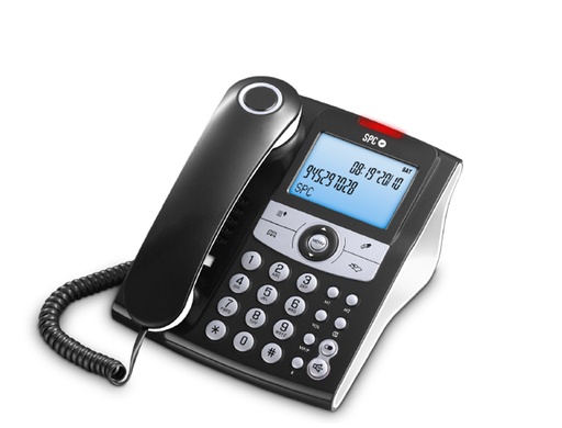 [2151234] SPC TELECOM - TELEFONO SPC 3804 PANTALLA LCD MANOS LIBRES 4 TECLAS DE MEMORIA DIRECTA FUNCION RELLAMADA COLOR NEGRO (Ref.SPC3804NN)