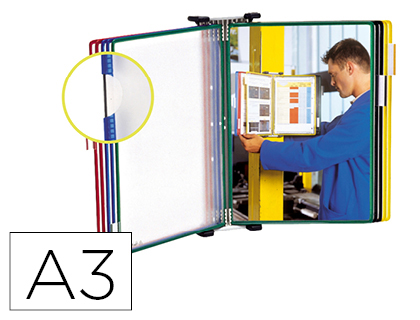 [2068980] TARIFOLD - CLASIFICADOR DE PARED METAL CON 10 FUNDAS TAMAÑO A3 COLORES SURTIDOS (Ref.413109)