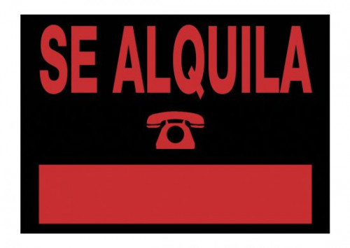 [1131729] UNIPAPEL - Cartel anunciador Se alquila 50x35cm PVC (Ref.6166NE)