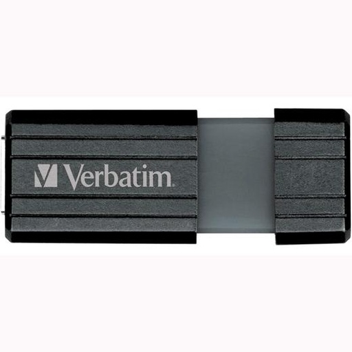 [1482898] VERBATIM - Memoria USB Store ´n´Go PinStripe USB 8GB Negro Retractil (CANON L.P.I. 0,24€ Incluido) (Ref.49062)