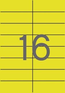 [9938451] APLI - ETIQUETAS ADH.IMPR. A4 COLOR AMARILLO C.RECTOS BLISTER 20h 105x37 mm 320 uds.(0) (Ref.1595)