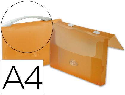 [2034922] BEAUTONE - CARPETA PORTADOCUMENTOS BROCHE POLIPROPILENO DIN A4 NARANJA TRANSPARENTE (Ref.044681)