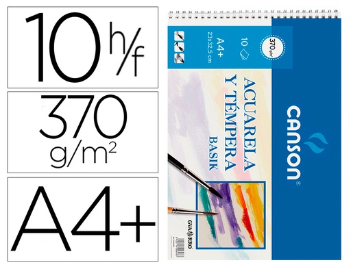 [9013028] CANSON - Papel dibujo 10 Hojas A4 370 Gr (Ref.200400698)