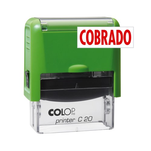 [1776726] COLOP - Sello AUTOMATICO "COBRADO" - Tinta ROJA - Printer C20 (38x14mm) (Ref.151881R)