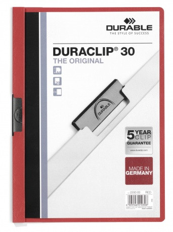 [9035039] DURABLE - Dossiers clip Duraclip Capacidad 30 hojas A4 Rojo PVC (Ref.2200-03)