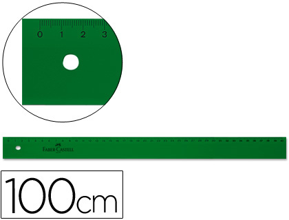 [2006985] FABER CASTELL - REGLA FABER 100 CM PLASTICO VERDE (Ref.820)