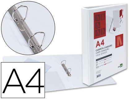 [2031322] LIDERPAPEL - CARPETA CANGURO 2 ANILLAS MIXTAS 25MM A4 PLASTICO BLANCA (Ref.KG22)