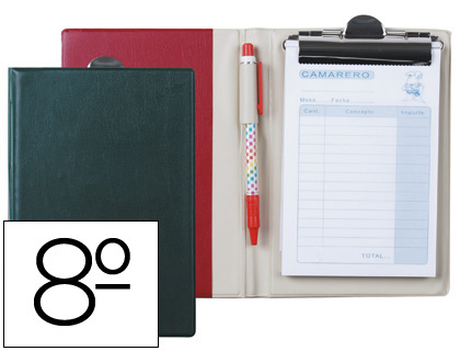 [2018013] LIDERPAPEL - CARPETA COMANDAS PLASTICO OCTAVO -CON TALONARIOCAMARERO Y BOLIGRAFO (Ref.DT08)