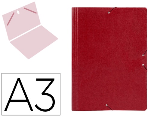 [2027150] LIDERPAPEL - CARPETA PLANOS A3 Cartón GOFRADO N 12 ROJO (Ref.CG31)
