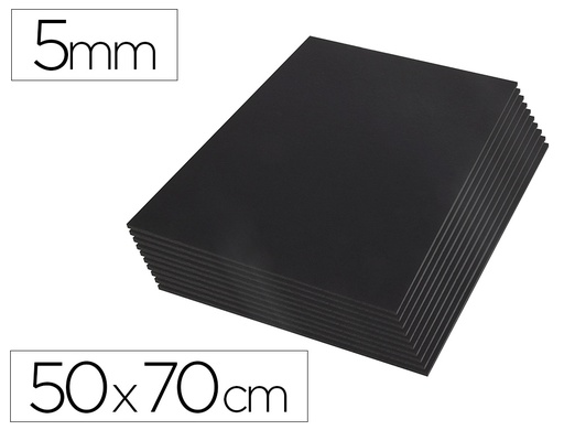 [2072525] LIDERPAPEL - Cartón PLUMA NEGRO DOBLE CARA 50X70 CM ESPESOR 5 MM (Ref.LU15)