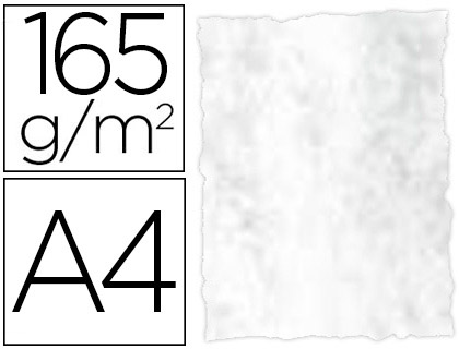 [2064703] LIDERPAPEL - PAPEL COLOR PERGAMINO CON BORDES A4 165G/M2 GRIS PACK DE 25 HOJAS (Ref.PW07)