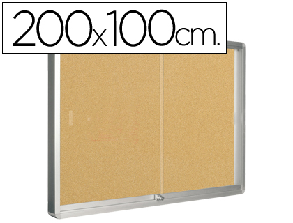 [2033681] Q-CONNECT - VITRINA DE ANUNCIOS MARCO DE ALUMINIO 1000 X 2000 MM (Ref.KF03590)
