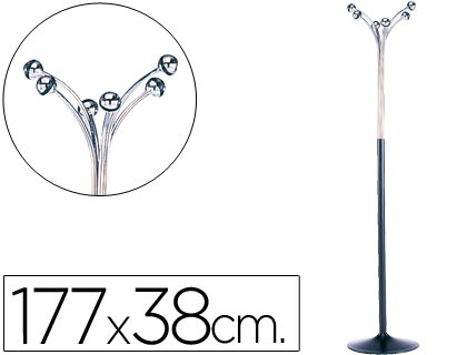 [2021937] SIE - PERCHERO METALICO -6 COLGADORES NEGRO (Ref.600)