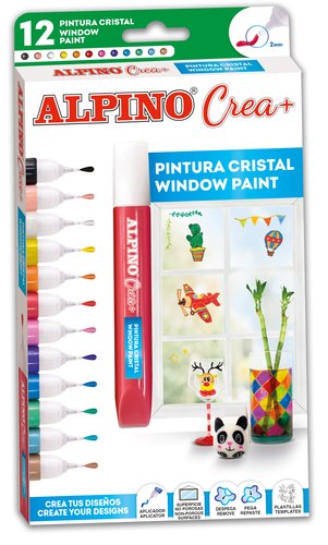 [1941723] ALPINO - Estuche 12 pinturas Crea cristal (Ref.DE000028)