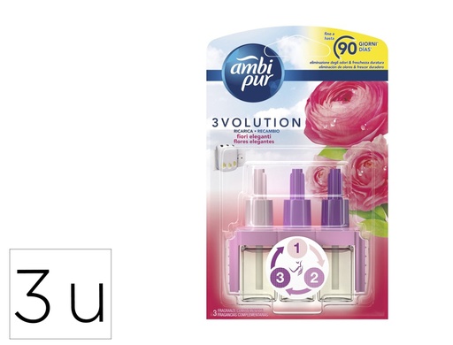 [2079948] AMBIPUR - AMBIENTADOR AMBI PUR 3 VOLUTION DELICADAS FLORES ROSA RECAMBIO 21 ML (Ref.60419)