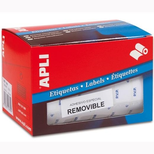 [9062823] APLI - Etiquetas en rollo 3360 ud 12X18 Blanca (Ref.10084)