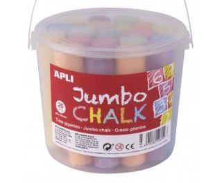 [9942854] APLI - TIZAS JUMBO BOTE 20 SURTIDAS (6 colores: amarillo, verde, rojo, azul, naranja y violeta) (Ref.14855)