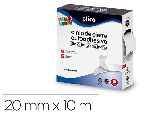 [2077574] CINTA DE CIERRE ADHESIVA PLICO VELCRO BLANCO 20MM X 10M (Ref.13330)