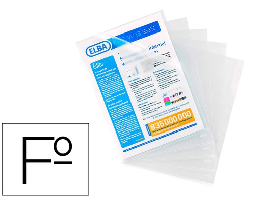 [2155327] ELBA - Pack 100 DOSSIER UÑERO FORMATO FOLIO 120MICRAS PIEL NARANJA (Ref.400005376)