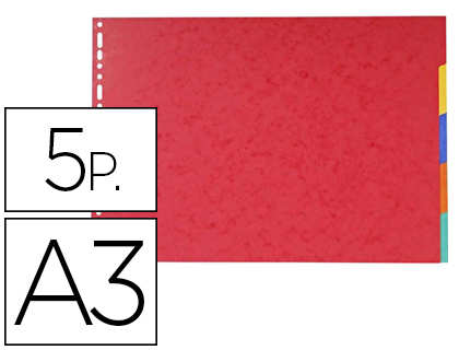 [2156015] EXACOMPTA - Separador CARTULINA A3 5 POSICIONES 400 GR (Ref.2905E)