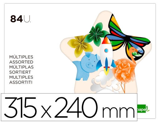 [2016074] LIDERPAPEL - BLOC TRABAJOS MANUALES MULTIPLE 240X315MM 84 HOJAS COLORES SURTIDOS (Ref.TM01)