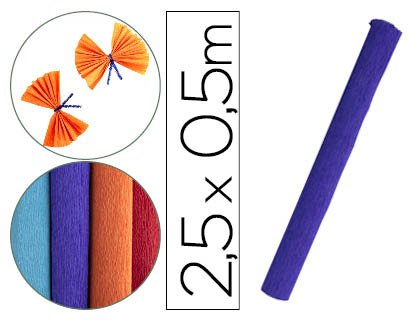 [2078479] LIDERPAPEL - PAPEL CRESPON ROLLO DE 50 CM X 2,5 M 85G/M2 AZUL (Ref.CP32)