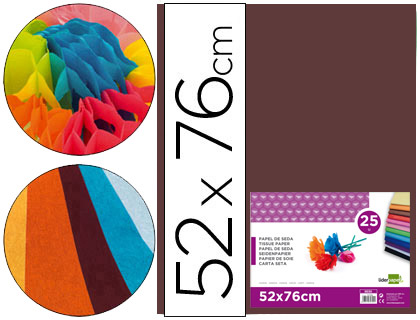 [2022229] LIDERPAPEL - PAPEL SEDA MARRON 52X76 CM 18 GR -PAQUETE DE 25 HOJAS (Ref.SE16)